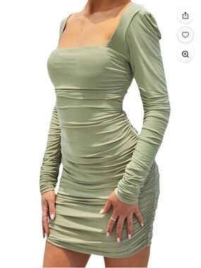 Bodycon Sage Green Mini, Size Large